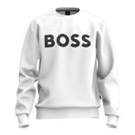 BOSS Erkek Bisiklet Yaka Sweatshirt, Beyaz, XL Beden