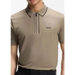 Boss Erkek Dar Kesim Nem Emici Esnek Pamuklu Kısa Kollu Kahverengi Polo Yaka T-Shirt 50555698-334 - 2XL