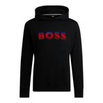 Boss Erkek Degrade Logo Baskılı Kapüşonlu Regular Fit Sweatshirt, Siyah, S