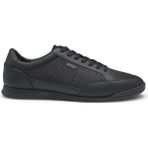 BOSS Erkek Düz Taban Deri Rahat Yuvarlak Burun Bağlamalı Siyah Sneaker 50552890-005