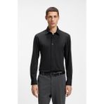 Boss Erkek Esnek Jarse Kumaşlı Uzun Kollu Dar Kesim Siyah Gömlek 50556796-001 - XL