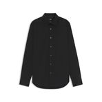 BOSS Erkek H-JOE-kent-C1-214 Normal Kesim Gömlek Kolay Ütülenebilir Esnek Pamuk poplin Siyah, Black001, 44