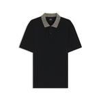 BOSS Erkek H-Parlay 302 polo tişört, Pima pamuğu, desenli yaka, Siyah, XL