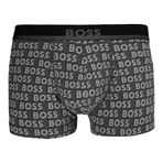 BOSS Erkek İç Çamaşırı Külot Boxer Şort Trunk 365 Baskı, 25 Koyu Gri, M