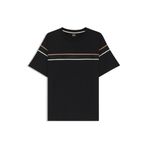BOSS Erkek Iconic T-Shirt T-Shirt Pamuk Jarseden Bant Detaylı, 001 Siyah, S