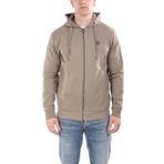 BOSS Erkek Kapüşonlu, Fermuar Kapamalı, Cepli Uzun Kol Sweatshirt, Bej, S Beden