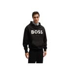 BOSS Erkek Kapüşonlu, Logo Detaylı, Regular Fit, Uzun Kollu Siyah Sweatshirt, M Beden