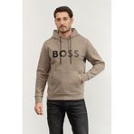 BOSS Erkek Kapüşonlu Sweatshirt, Bej, M Beden