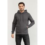 BOSS Erkek Kapüşonlu Sweatshirt, Gri, S Beden