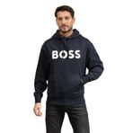 BOSS Erkek Kapüşonlu Sweatshirt, Logo Detaylı, Lacivert, L Beden
