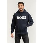 BOSS Erkek Kapüşonlu Sweatshirt, Logo Detaylı, Lacivert, M Beden