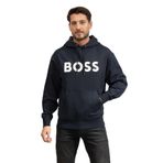 BOSS Erkek Kapüşonlu Sweatshirt, Logo Detaylı, Lacivert, S Beden