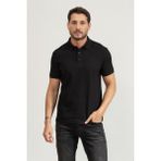 Boss Erkek Kısa Kol Polo Yaka Yaka ve Kol Uçları Renkli Şerit Kapama Siyah Polo Yaka T-Shirt 50469055-009 - 3XL