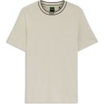 Boss Erkek Logolu Yuvarlak Yakalı %100 Pamuklu Kısa Kollu Bej T-Shirt 50554862-272 - 3XL