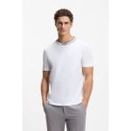 Boss Erkek Logolu Yuvarlak Yakalı %100 Pamuklu Kısa Kollu Beyaz T-Shirt 50554862-100 - 2XL