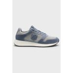 BOSS Erkek Monogram Logolu Nefes Alabilen Tasarımlı Deri Mavi Sneaker 50554612-460