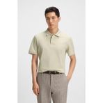 Boss Erkek Normal Kalıp Logo Işlemeli Kısa Kollu %100 Pamuklu Pike Bej Polo Yaka T-Shirt 50544088-131 - XL