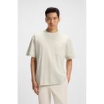 BOSS Erkek Normal Kalıp Merserize Pamuklu Yuvarlak Yakalı Kısa Kollu Bej T-Shirt 50544106-131