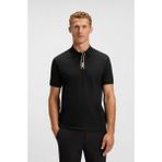 Boss Erkek Normal Kalıp Pamuklu Kısa Kollu Logo Çizgili Siyah Polo Yaka T-Shirt 50549362-001 - 2XL