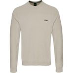Boss Erkek Normal Kalıp Yuvarlak Yakalı Nefes Alabilen Yün Içerikli Uzun Kollu Bej Kazak 50547507-272 - 2XL