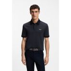 Boss Erkek Normal Kesim Yün ve Pamuk Içerikli Kısa Kollu Örgü Lacivert Polo Yaka T-Shirt 50553789-404 - 2XL