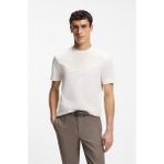 Boss Erkek Normal Kesim Yuvarlak Yakalı Dokulu Logo Detaylı Yumuşak Pamuklu Kısa Kollu Ekru T-Shirt 50555843-118 - 3XL