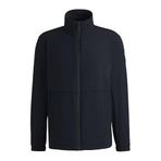 BOSS Erkek P-Caldar Softshell ceket, çamaşır makinesinde yıkanabilir, streç kumaş, gizlenebilir kapüşonlu, Koyu mavi404, 50