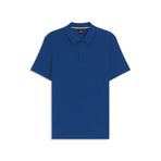BOSS Erkek Pallas Nakışlı Logo Polo Tişört Organik Pamuk, mavi, L