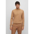 Boss Erkek Pamuklu Marka Logolu Yuvarlak Yaka Kahverengi Kazak 50500650-260 - 3XL