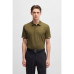 Boss Erkek Pamuklu Polo Yakalı Düğme Kapamalı Kısa Kollu Haki Polo Yaka T-Shirt 50467113-302 - 2XL