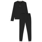 BOSS Erkek Pijama Loungewear Nightwear Pijama Xmas Long Set, Siyah, M