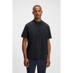 BOSS Erkek Rahat Kalıp Esnek Pamuklu Yakası Logo Desenli Kısa Kollu Lacivert T-Shirt 50551139-402