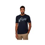 BOSS Erkek Rahat Kalıp Yuvarlak Yakalı Pamuklu Baskılı Kısa Kollu Lacivert T-Shirt