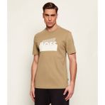 Boss Erkek Regular Fit %100 Pamuklu Logo Baskılı Kısa Kollu Bej T-Shirt 50555799-252 - XL