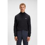 Boss Erkek Regular Fit Fermuarlı Dik Yaka %100 Pamuklu Uzun Kollu Lacivert Kazak 50541965-402