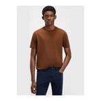 BOSS Erkek Regular Fit Kısa Kollu Bisiklet Yaka T-Shirt, Kahverengi, M Beden