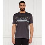 Boss Erkek Regular Fit Yuvarlak Yakalı Çizgili ve Logolu Kısa Kollu Gri T-Shirt 50550113-027 - M