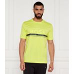 Boss Erkek Regular Fit Yuvarlak Yakalı Çizgili ve Logolu Kısa Kollu Yeşil T-Shirt 50550113-337 - M