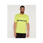 BOSS Erkek Regular Fit Yuvarlak Yakalı Çizgili ve Logolu Kısa Kollu Yeşil T-Shirt 50550113-337