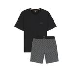 BOSS Erkek Relax Kısa Set 10269542 02 Pijama Seti (Tekli Paket), Koyu Gri 026, L