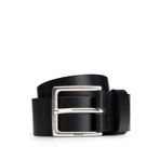 BOSS Erkek Rummi Sz40 Kemer İtalyan Derisi Metal Detaylar Antik Görünümlü, Black1, 110