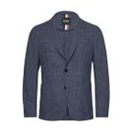 Boss Erkek Slim Fit Çentikli Yaka Çizgi Desenli Yünlü Mavi Ceket 50535015-425 - 52