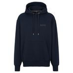 BOSS Erkek Sullivan 04 büyük beden kapüşonlu sweatshirt, pamuklu terry kontrast renkli logolu, Koyu mavi, XXL