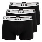 BOSS Erkek Trunks Power Boxer Külot Pamuk Streç 3'lü Paket, -994 Açık Siyah, S
