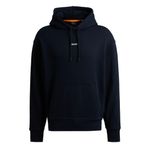 BOSS Erkek WeSmallhood kapüşonlu sweatshirt, pamuk terry malzemeden kontrast renkli logo, Koyu Mavi 404, M