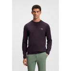 Boss Erkek Yuvarlak Ribana Yakalı Pamuklu Normal Kalıp Uzun Kollu Mor Kazak 50541940-517 - 3XL