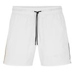 BOSS Erkek yüzme şortu, Beachwear mayo, Iconic, Beyaz 100., XL