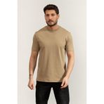 BOSS H Thompson 247 Erkek Bisiklet Yaka T-Shirt, Bej, L Beden