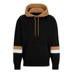 BOSS Hugo Erkek Sweatshirt 50499424 Sullivan Siyah İpli Kapüşon İki Renkli Logo Pamuk AI23, Siyah, S