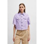 Boss Kadın Gömlek Yakalı Crop Model Düğme Detaylı Mor Ceket 50511402-548 - 34